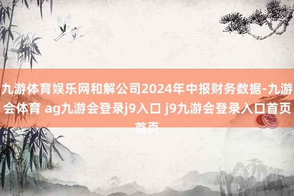 九游体育娱乐网和解公司2024年中报财务数据-九游会体育 ag九游会登录j9入口 j9九游会登录入口首页