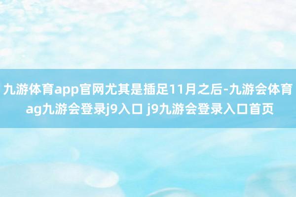 九游体育app官网尤其是插足11月之后-九游会体育 ag九游会登录j9入口 j9九游会登录入口首页